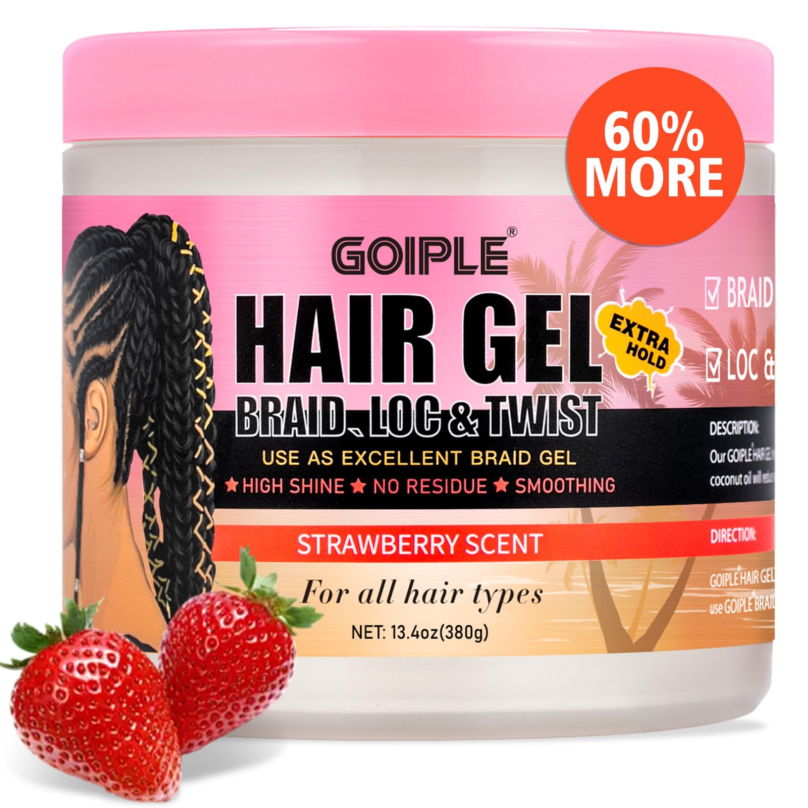 Goiple Gel Tressage Tenue Extrême: maîtrise les tresses et les finitions.
