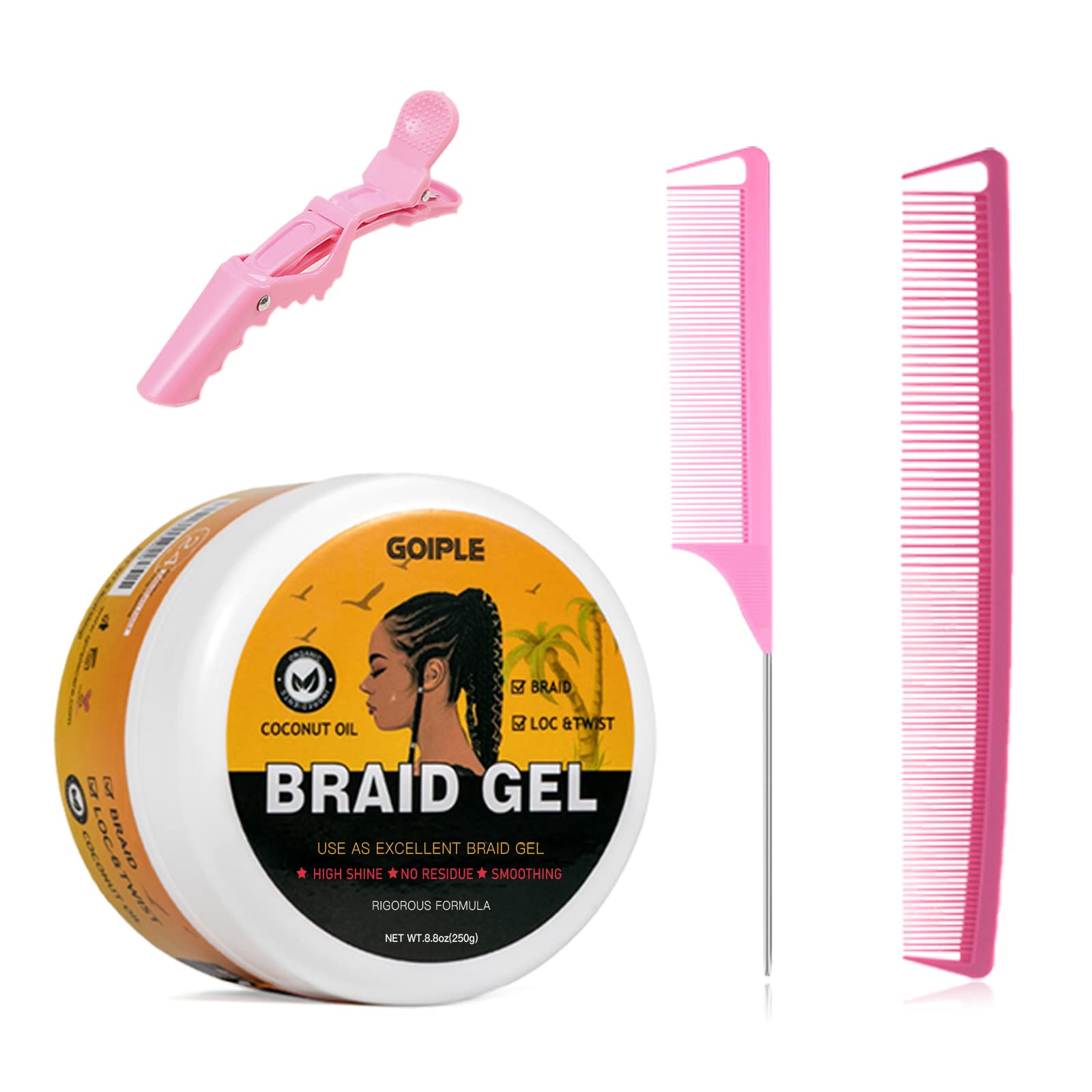 Goiple gel tresses emballage accessoires : kit pratique pour démarrer le coiffage.