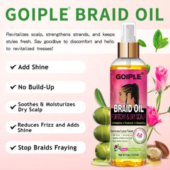 Goiple Huile Braid: brillance-naturelle pour cheveux plus lisses et soyeux.