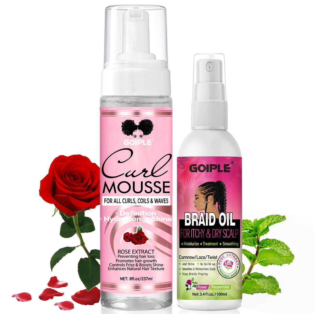 Goiple Huile Nattes - bouteille: soin nourrissant pour le cuir chevelu et les nattes.