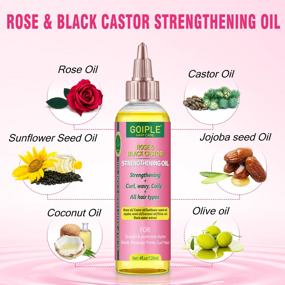 Goiple huile rose ricin nourrissante, cuir chevelu doux sans gras.