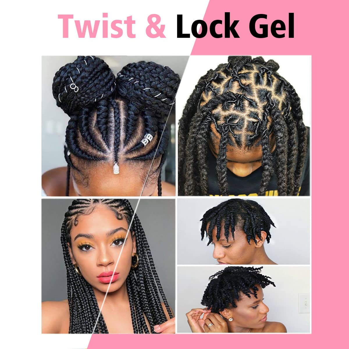 Goiple loc gel retwist in action for lasting hold.