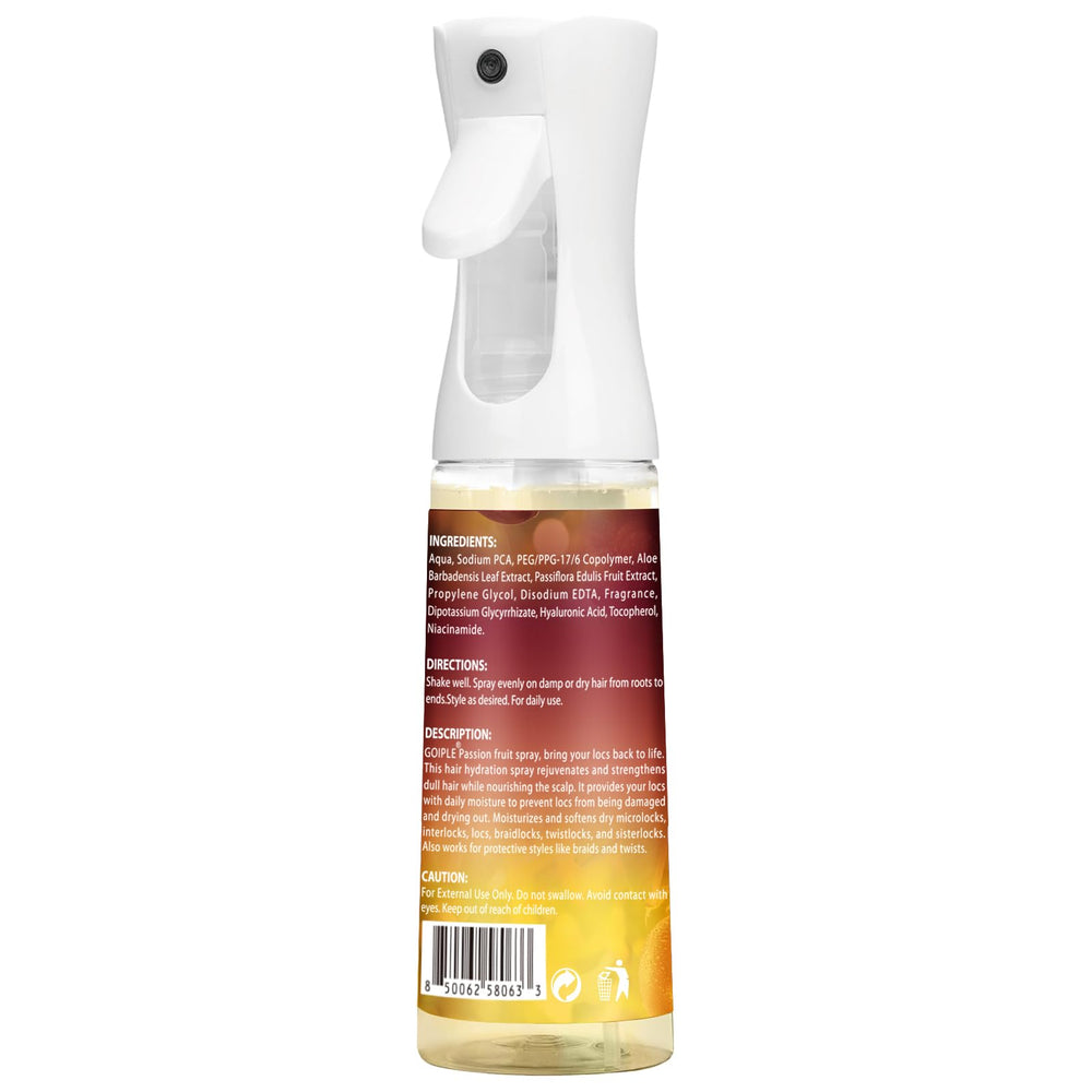 Goiple Loc Spray – emballage pratique prêt à glisser dans la routine capillaire.