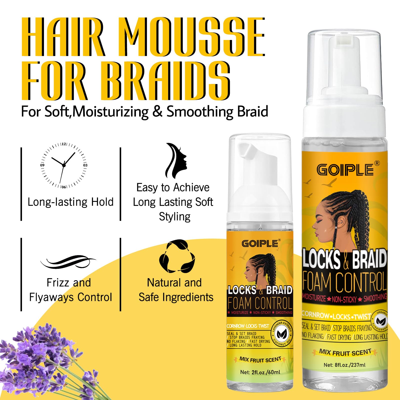 Goiple Mousse hydratation naturelle – soin léger pour les mèches.