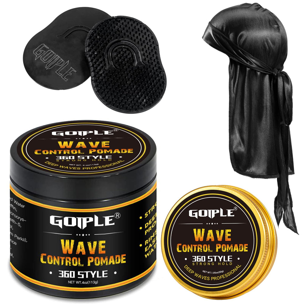 Goiple natural wave pomade in 4oz jar for strong hold and defined waves.