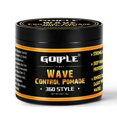 Goiple Natural Wave Pomade bottle close-up for strong hold and washability