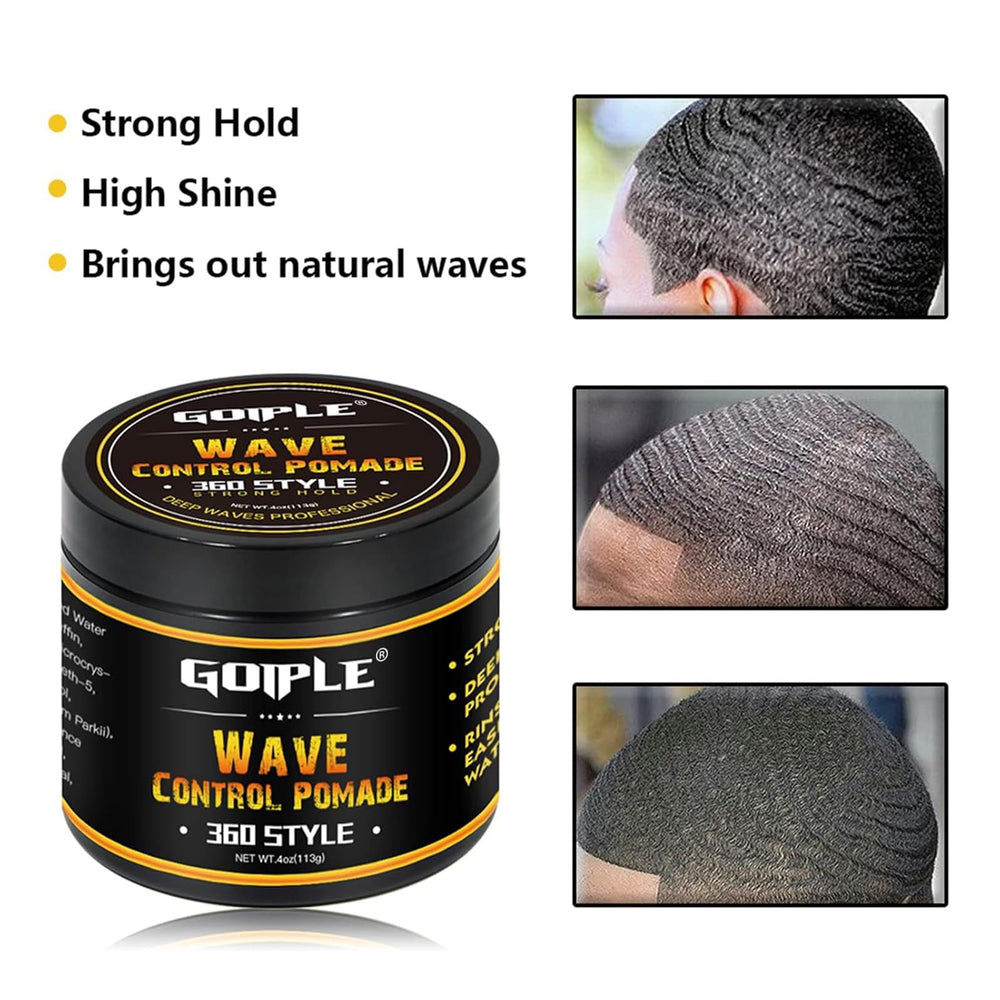 Goiple pocket palm comb pair for precise wave shaping and grooming