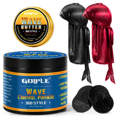 Goiple pomade 360 ondes forte – fixation longue durée pour des vagues nettes.
