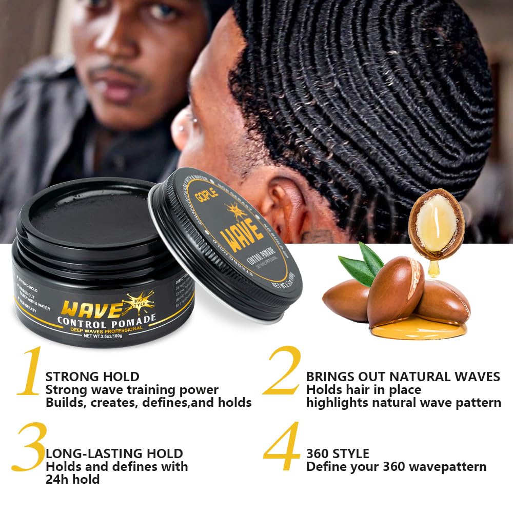 Close-up of Goiple pomade jar showing smooth, easy application