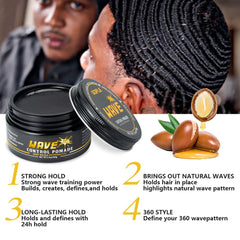 Close-up of Goiple pomade jar showing smooth, easy application
