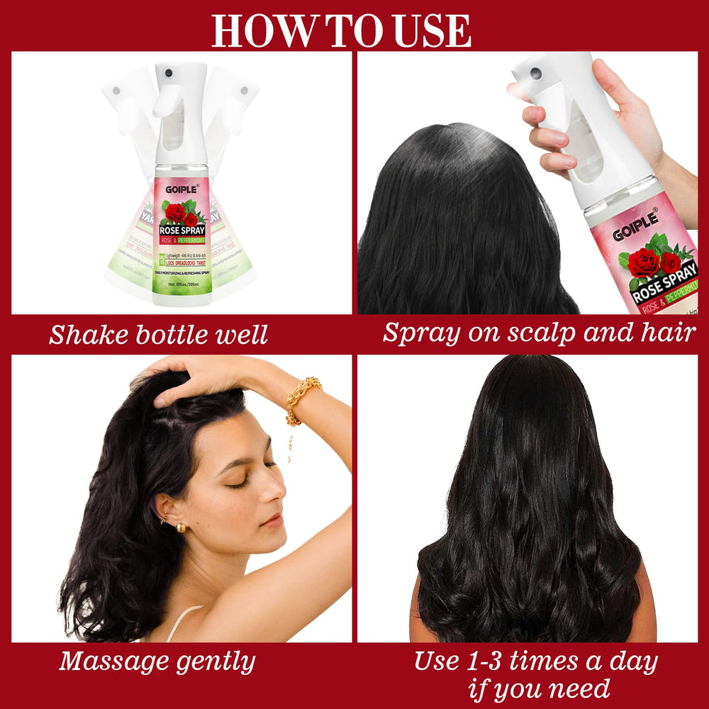 Goiple Rose Water Spray: rafraîchissement instantané et bien-être du cuir chevelu.