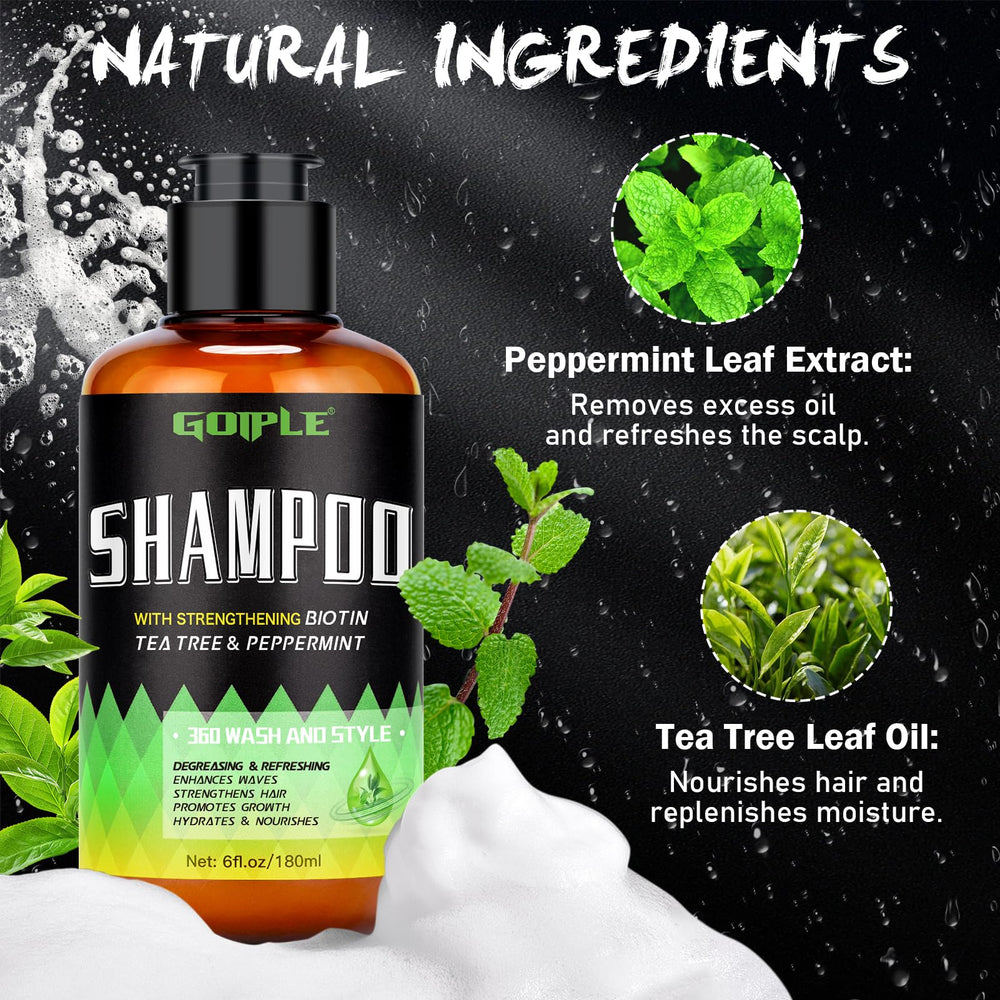 Goiple Shampoing hydratant menthe pour cheveux hydratés et sensation de fraîcheur
