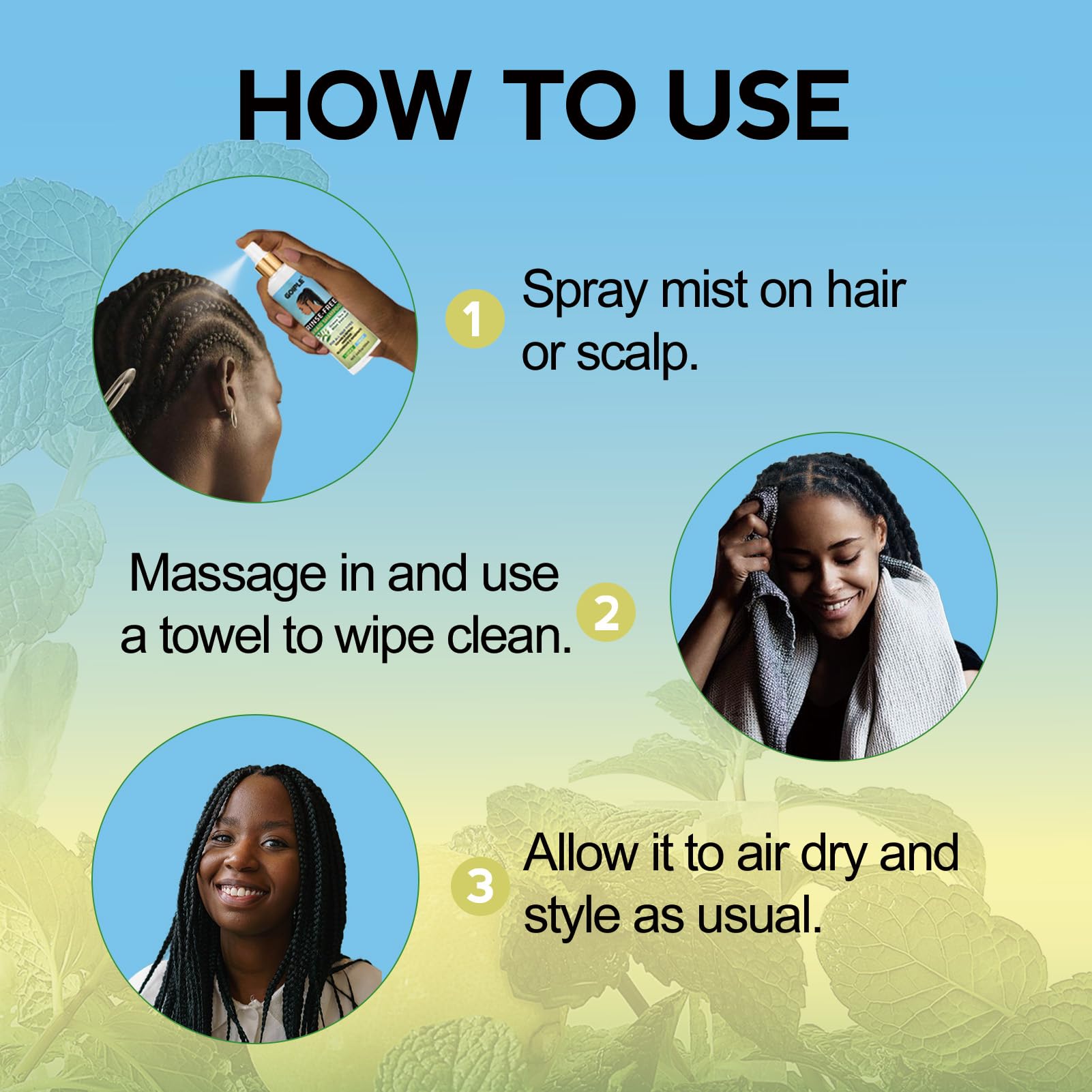 Goiple Shampoing Sans Eau formule vegan sans cruauté pour vos tresses.