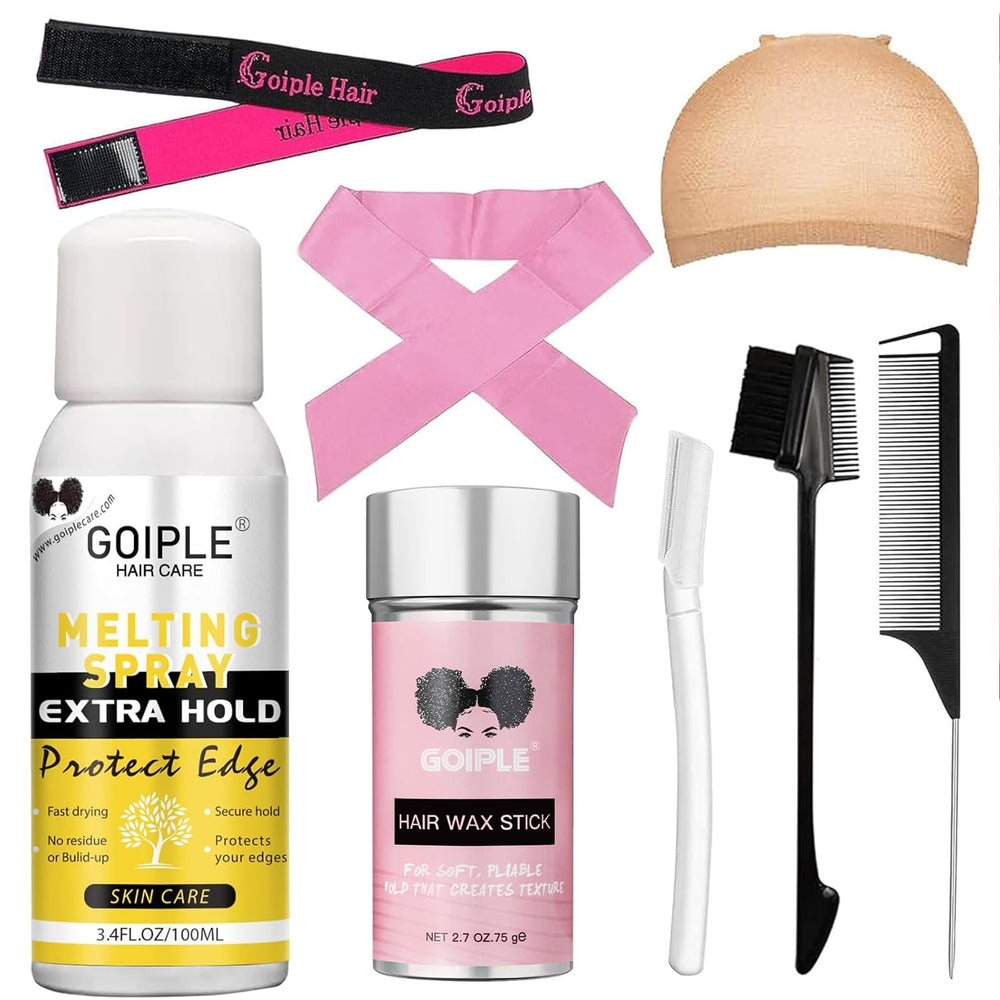 Goiple spray fixation dentelle pour une tenue naturelle et durable.