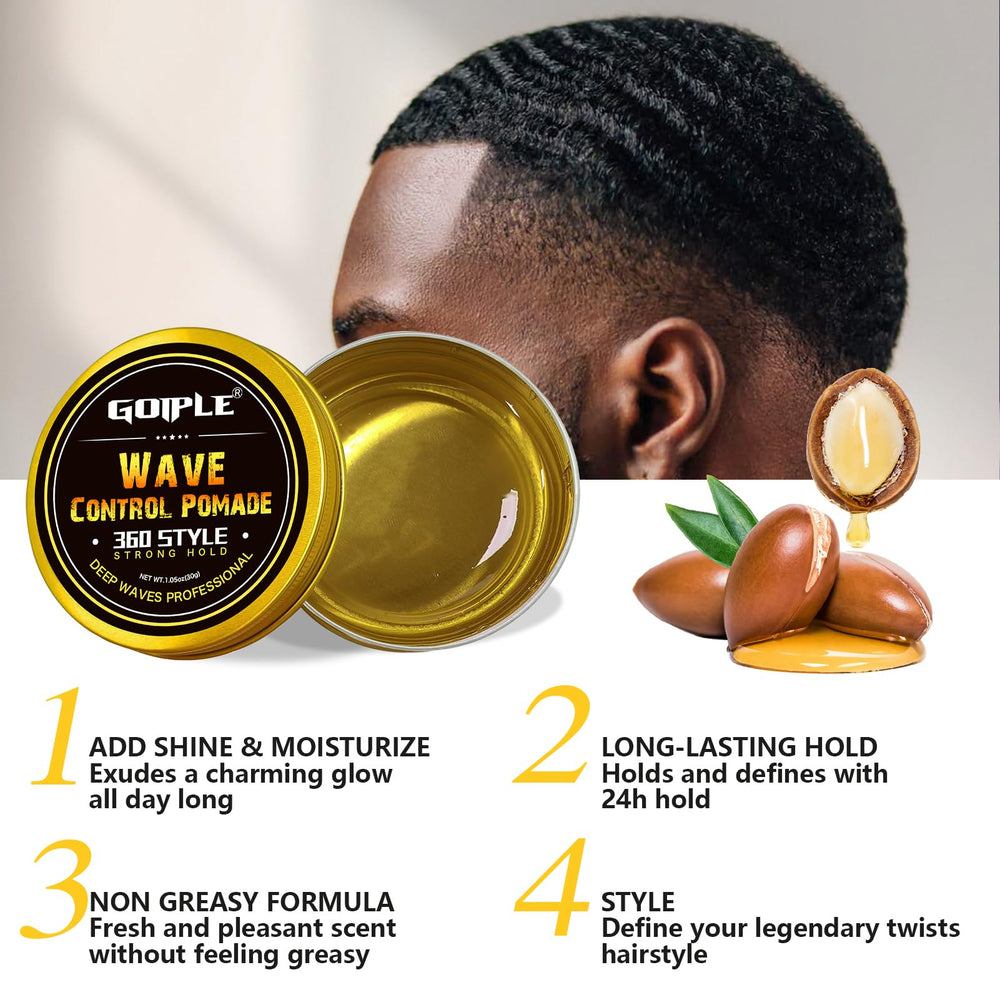 Goiple strong hold wave grease helps lock in wave patterns