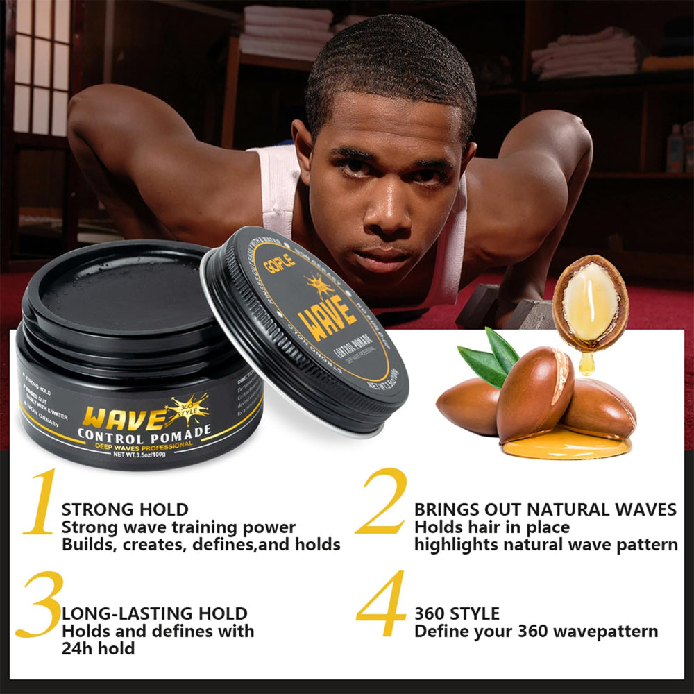 Goiple Wave Pomade – application mains: facilitation du coiffage rapide et précis.