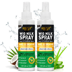 Goiple Wig Milk Spray présente la bouteille prête à démêler les perruques synthétiques.