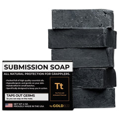 Gold BJJ savon-barre-4oz-arbre-the: sensation de fraîcheur après l'entraînement et peau propre.