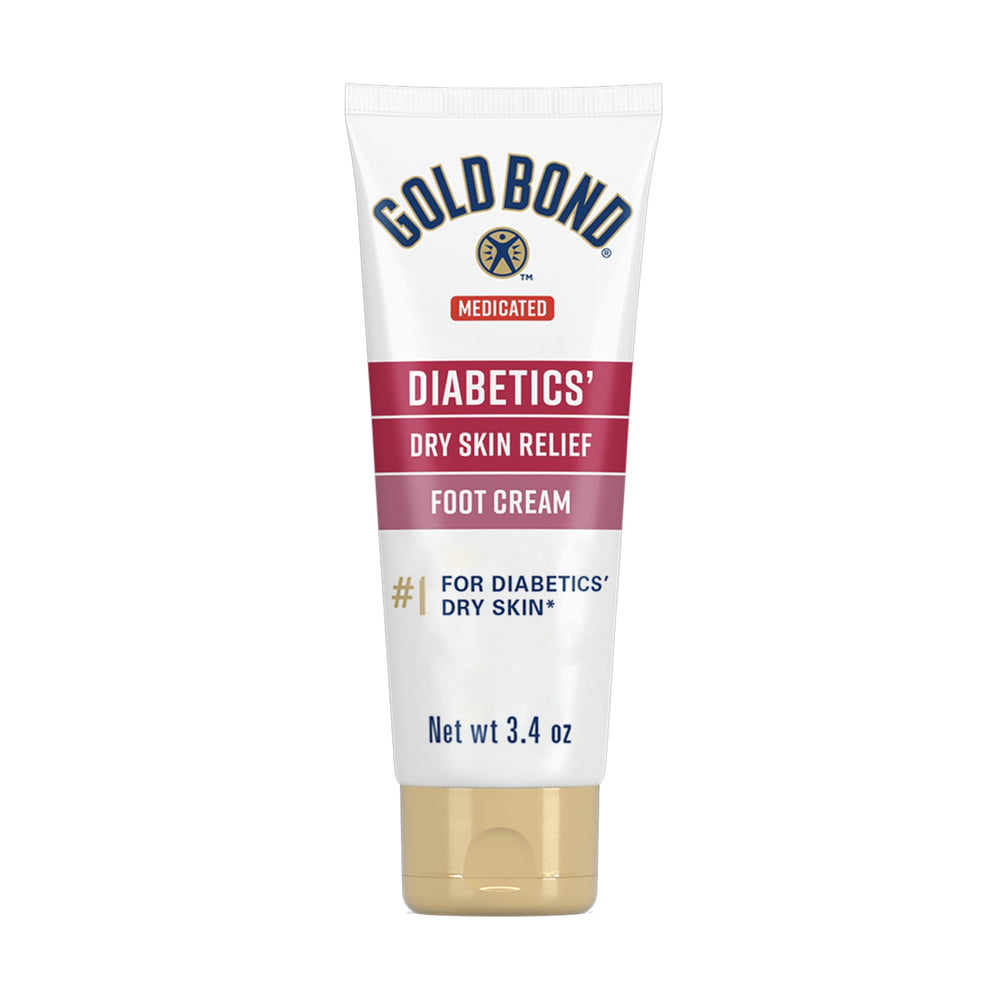 Gold Bond crème-pieds-relief-peau-seche – Bouteille 3,4 oz pour hydratation rapide.