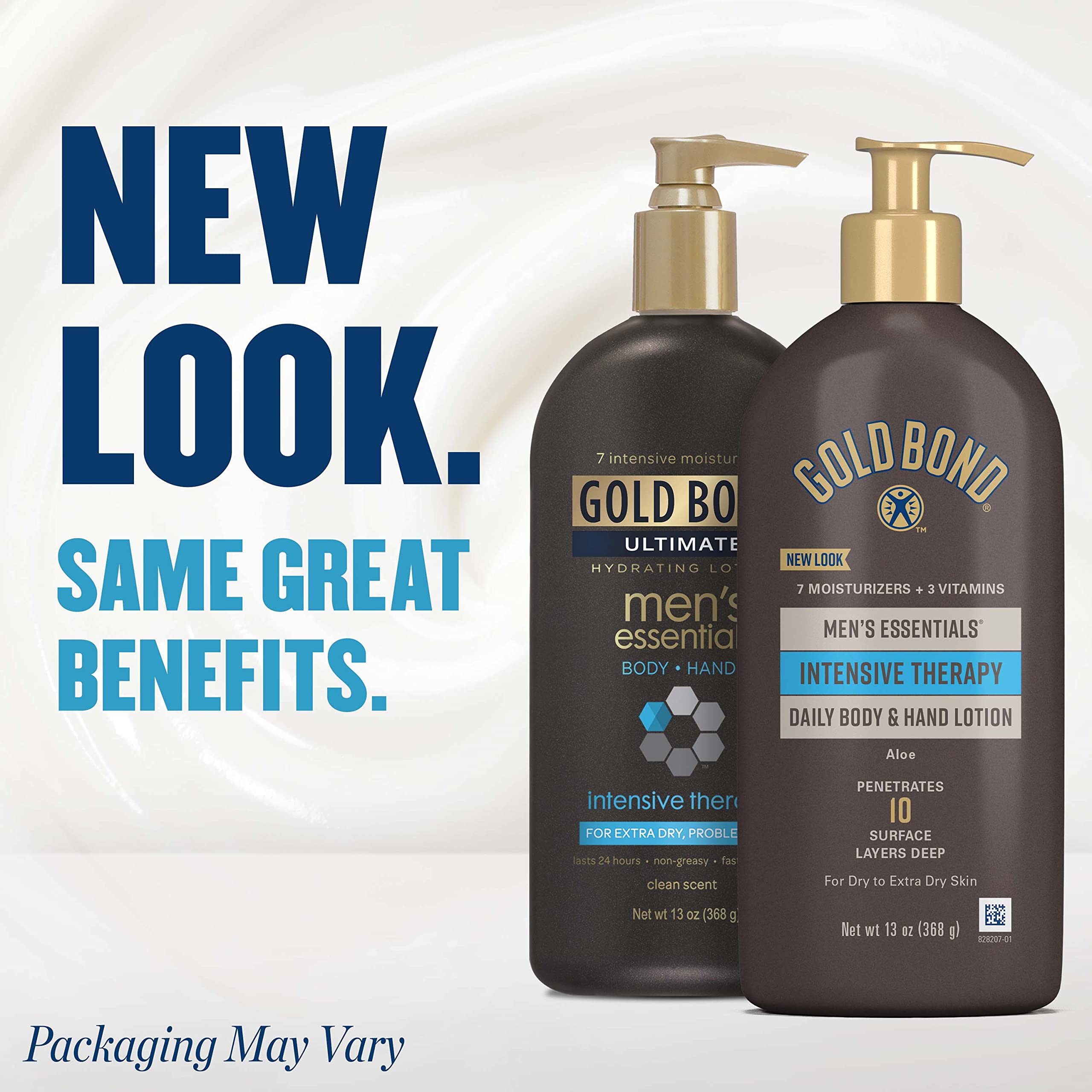 Gold Bond Lotion Essentiels pour Hommes, pompe visible pour une application pratique.