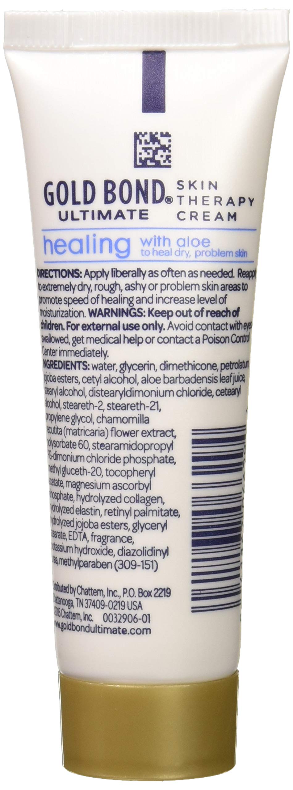 Gold Bond Ultime Lotion 1 oz, ingrédients vitamine pour nourrir et protéger la peau.