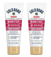 Gold Bond Ultimate Diabetics' Foot Cream 2-pack front view for moisturized feet.