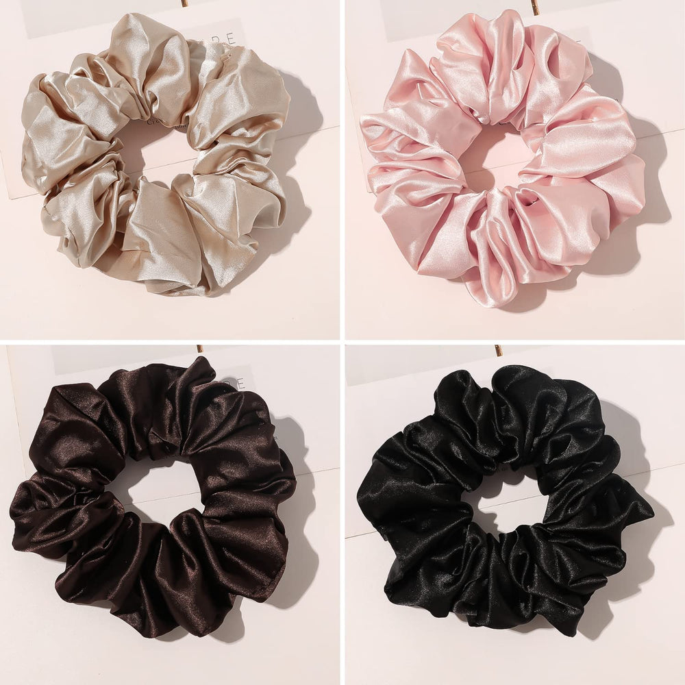 GOLD XIONG PADISHAH scrunchies satin XL bleu marine: polyvalents pour jour et nuit