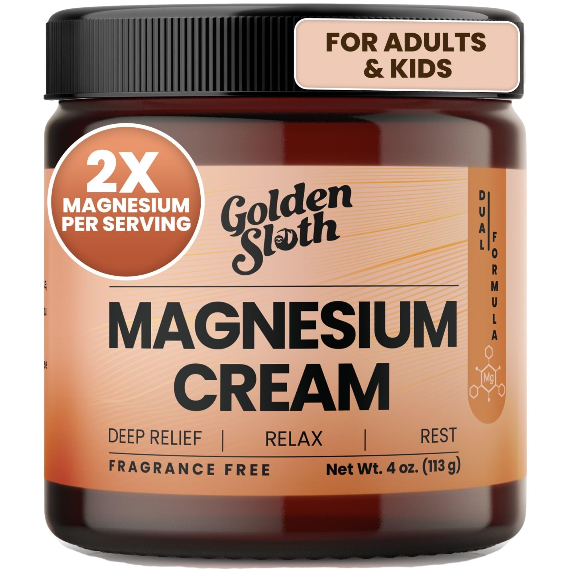 Golden Sloth crème Magnesium Sommeil — texture légère et relaxation nocturne.
