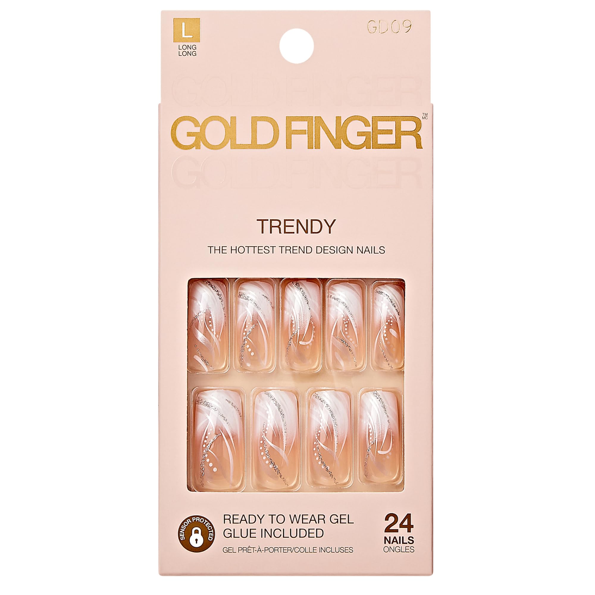 Goldfinger ongles-presse blancs design francais pour mani rapide et look élégant.