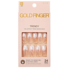 Goldfinger ongles-presse blancs design francais pour mani rapide et look élégant.