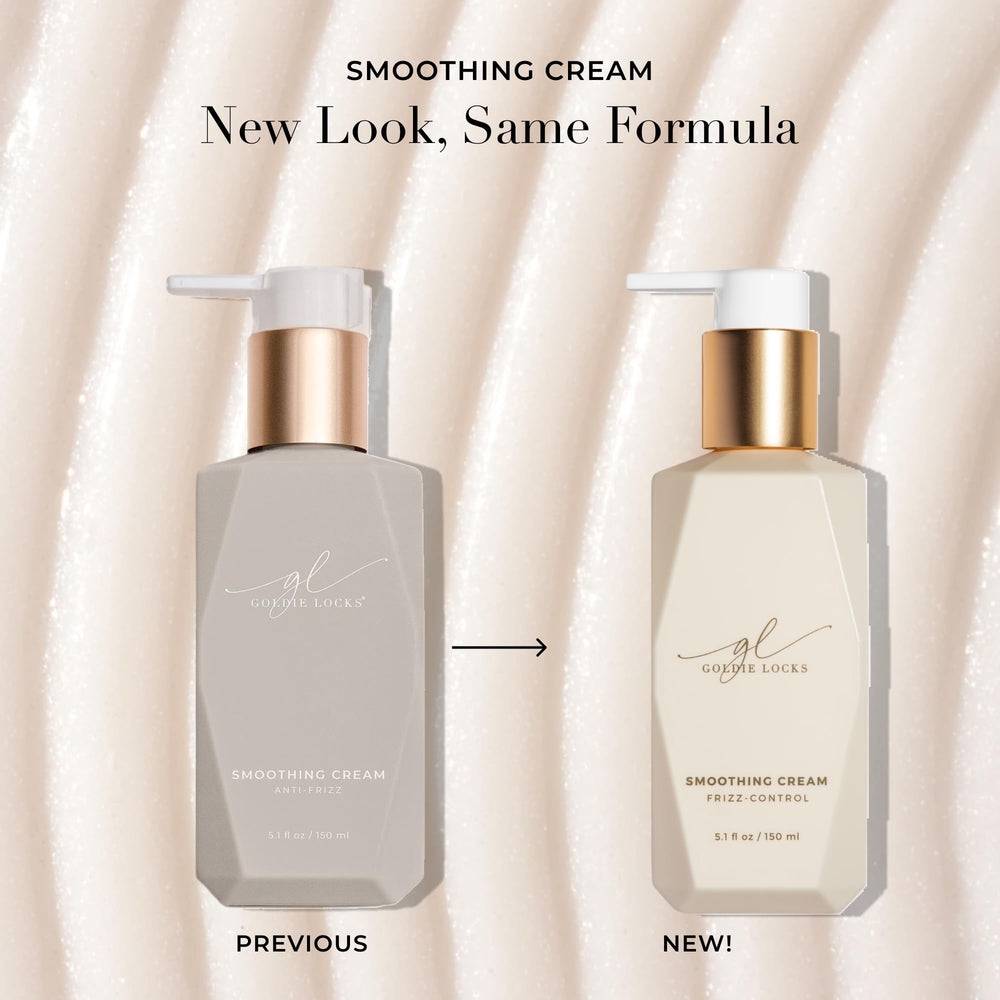Goldie Locks Crème Lissante sur cheveux humides pour une texture soyeuse.