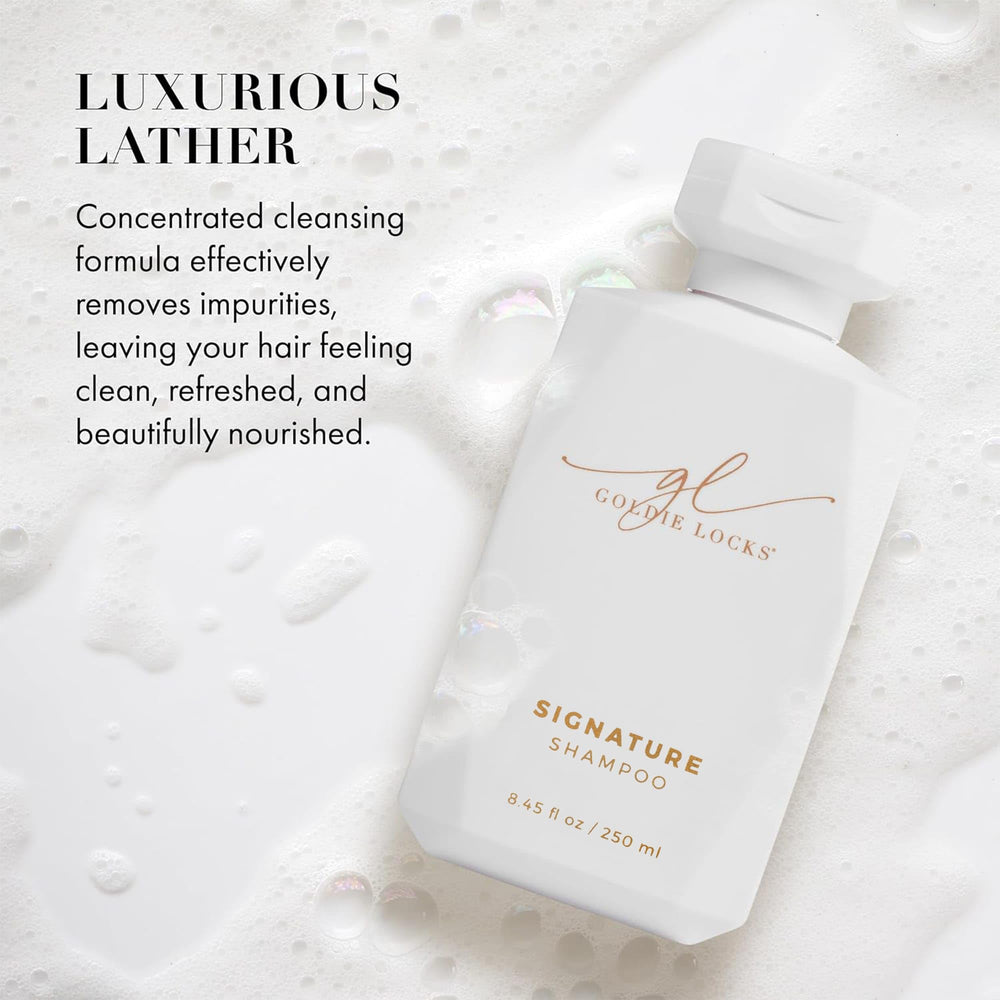Goldie Locks Shampoing: brillance nourrissante pour cheveux éclatants et soyeux.