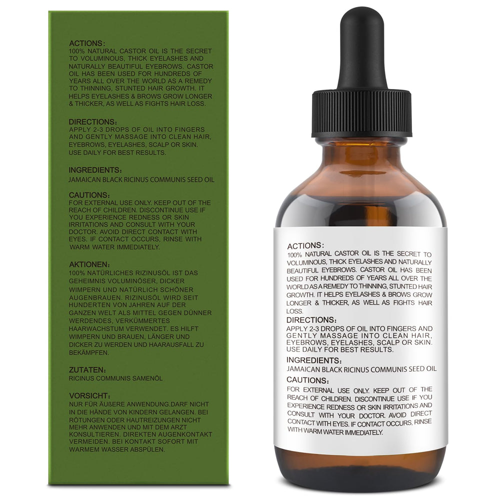 GoldWorld huile de ricin noire pure pour cils et sourcils, densité potentielle