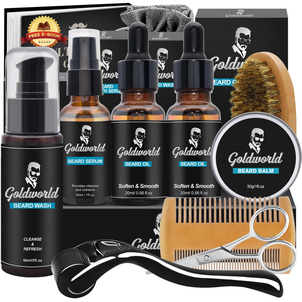 Kit barbe GoldWorld complet, cadeau pratique et facile à transporter