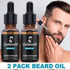 Peigne et brosse barbe GoldWorld, coiffage précis