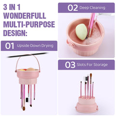 Bol de lavage GOLIKEE en silicone violet pour pinceaux délicats.