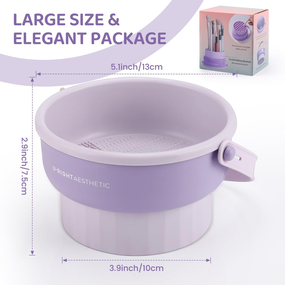 Design épuré et violet du nettoyeur pinceaux GOLIKEE en silicone.