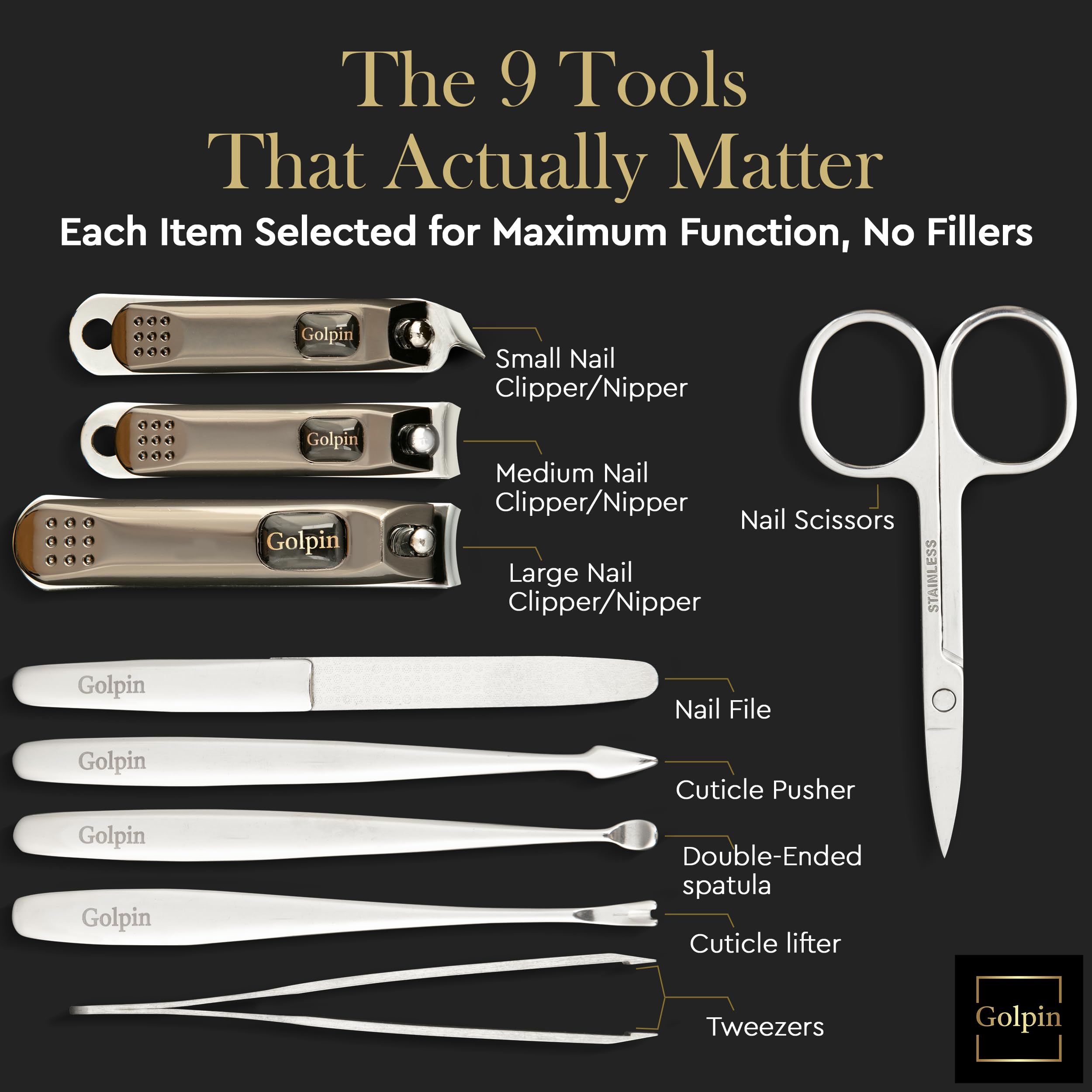 Golpin lifteur-cuticule outil efficace pour déloger les impuretés cuticulaires.