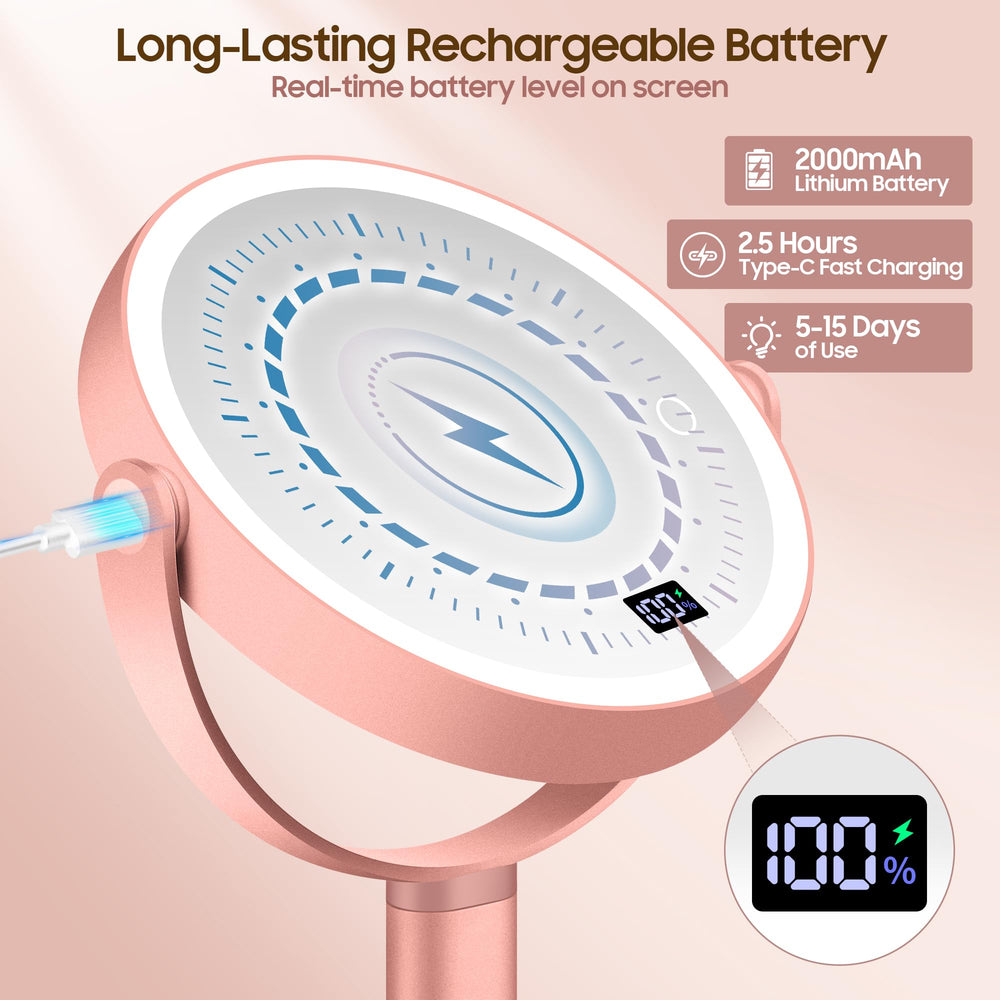 GOMIPURU Miroir batterie longue durée, prêt pour voyage
