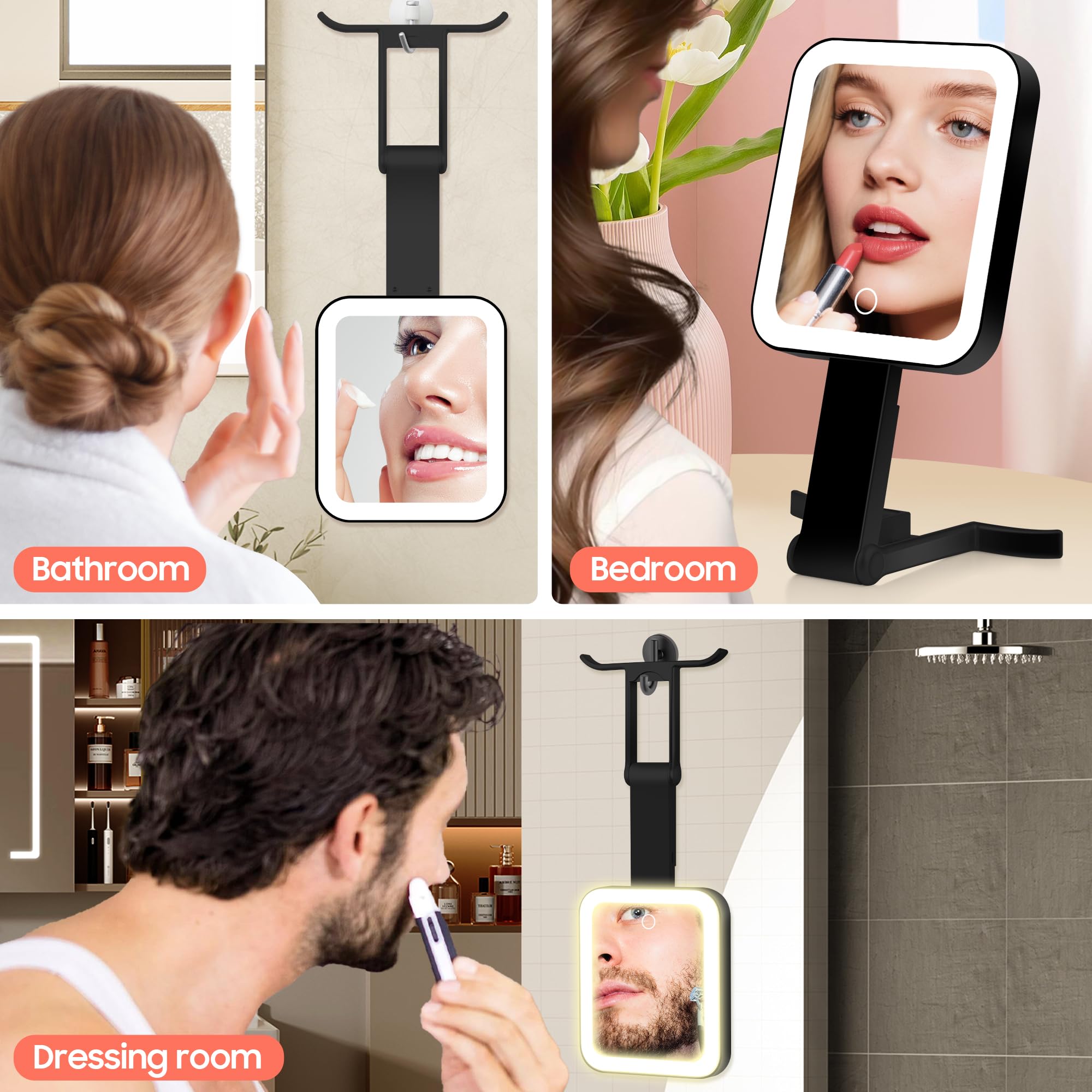 Idéal bureau et voyage avec un miroir lumineux compact