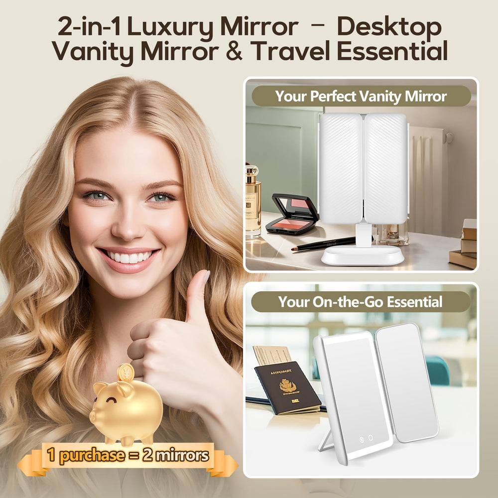 GOMIPURU Miroir Detachable Compact Lumière pratique pour retouches nomades