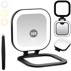 Miroir de voyage GOMIPURU avec lumière, compact et pratique pour retouches rapides.