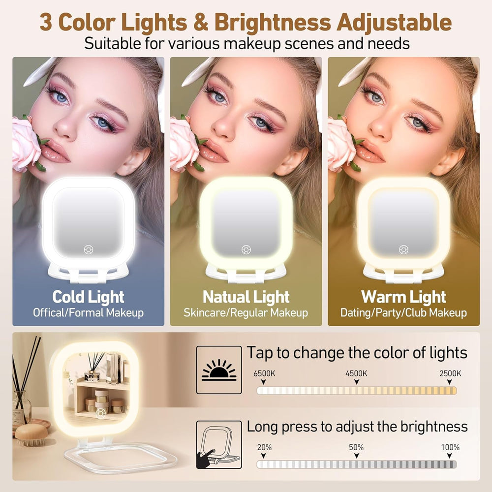 Miroir GOMIPURU rechargeable, longue autonomie sans piles.