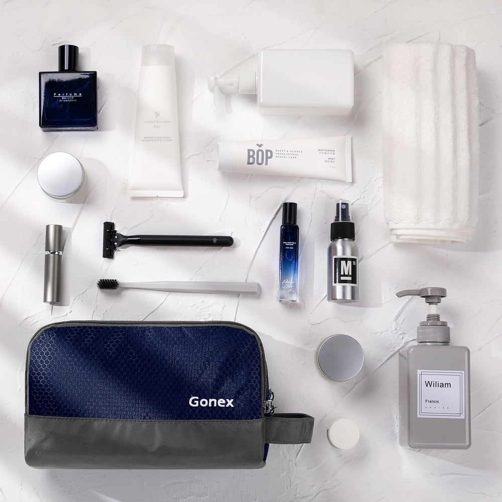 Gonex trousse toilette dimensions approximatives 10,23 x 4,72 x 5,7 pouces pour sac cabine.