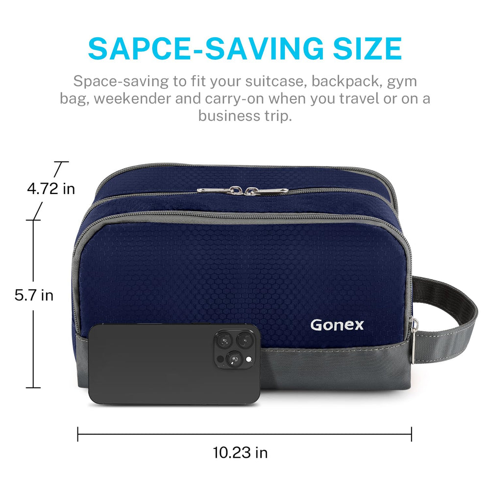 Gonex trousse toilette nylon maillage zippé pour petits accessoires visibles.