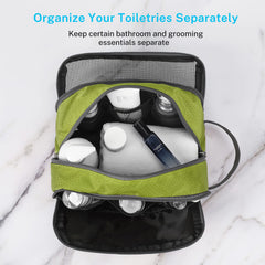Poignée latérale Gonex facilitant le transport de la trousse toilette verte.
