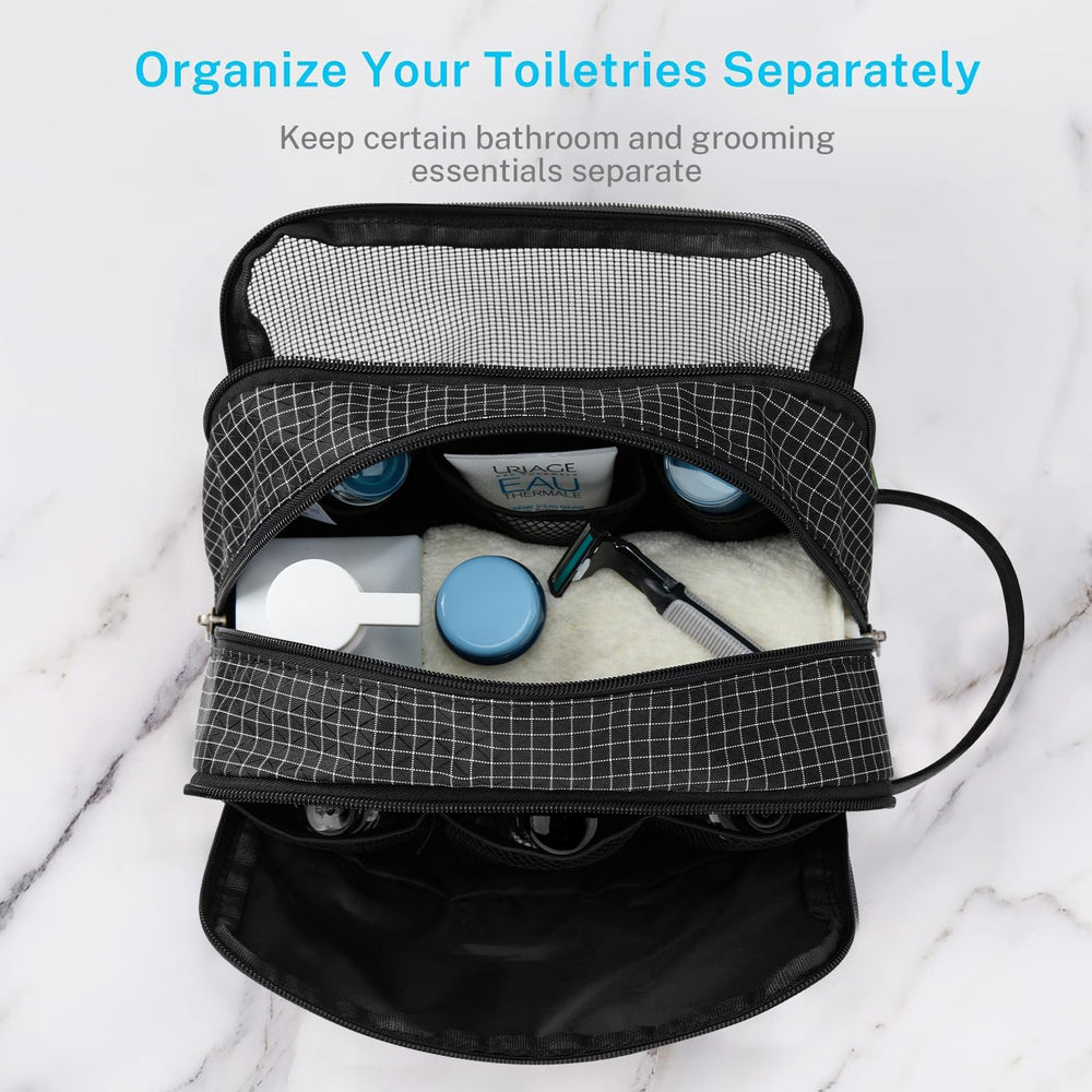 Gonex sac de toilette noir poche zippée pour cosmétiques et miniatures en sécurité.