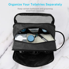 Gonex sac de toilette noir poche zippée pour cosmétiques et miniatures en sécurité.