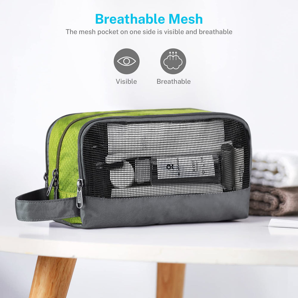 Sac de rasage Gonex en nylon verte, compagnon idéal pour les voyages.