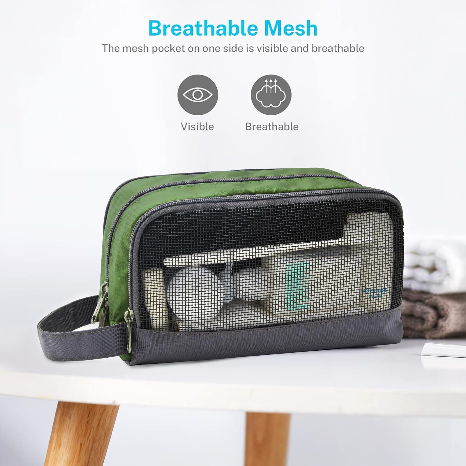 Gonex sac toilette avec poignée latérale pour un transport facile